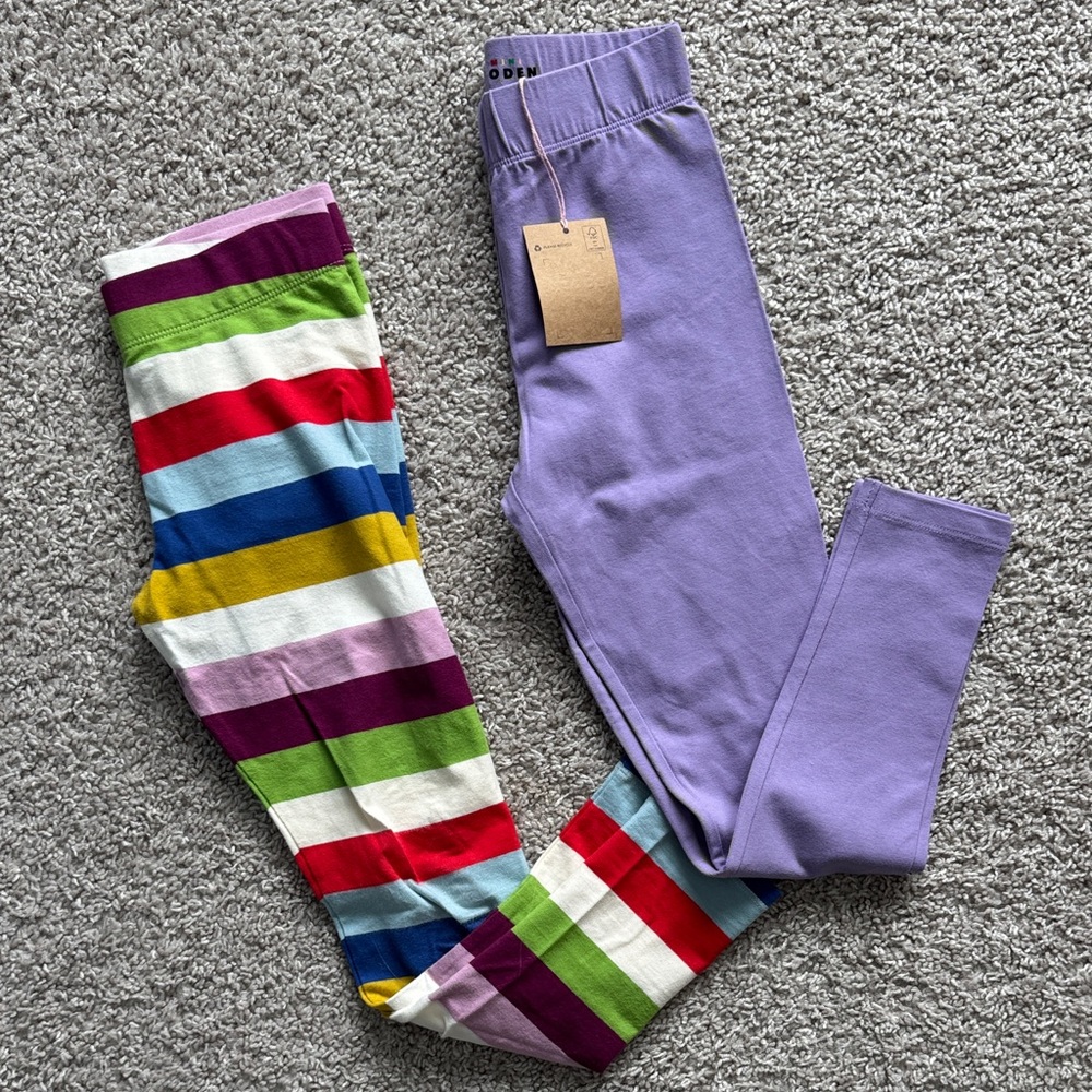Boden Colorful Striped and Purple Girls Leggings